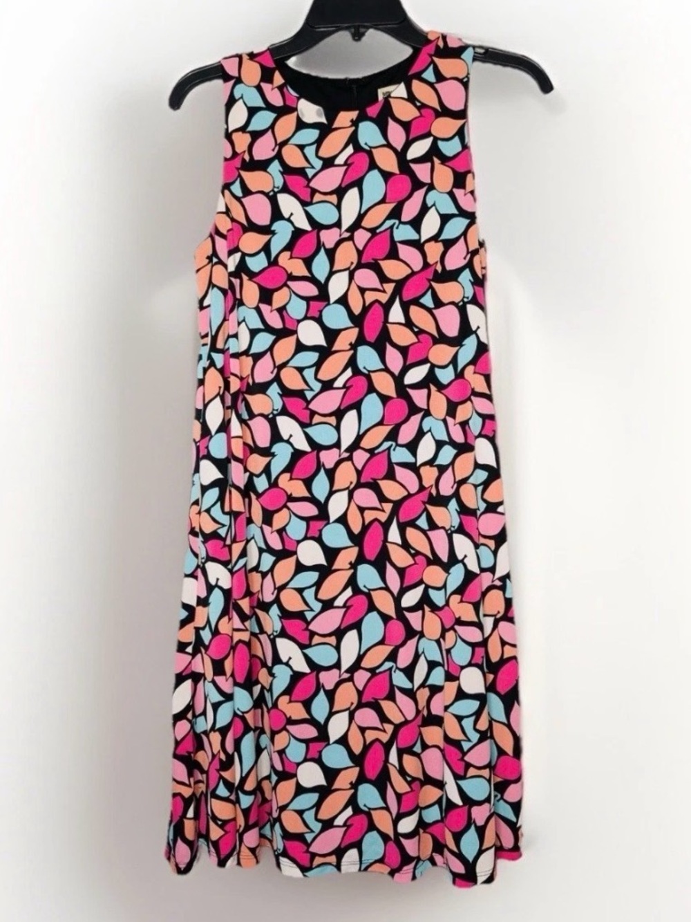 Anne Klein Multicolor Baby Doll Dress Leaves Summer Spring Size 6